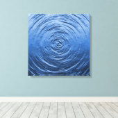 Water Ripple Blue Canvas Afdruk (Insitu (Houten vloer))