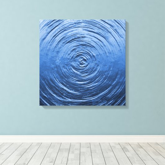 Water Ripple Blue Canvas Afdruk (Insitu (Houten vloer))