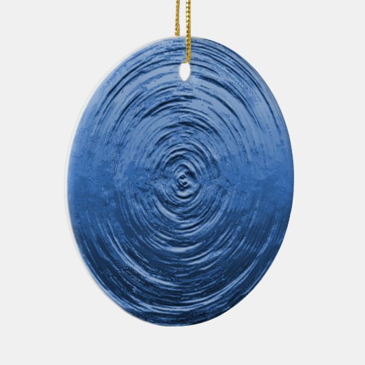 Water Ripple Blue Keramisch Ornament (Rechts)