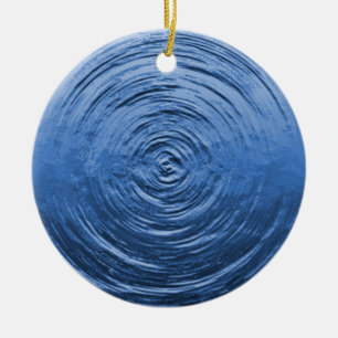Water Ripple Blue Keramisch Ornament