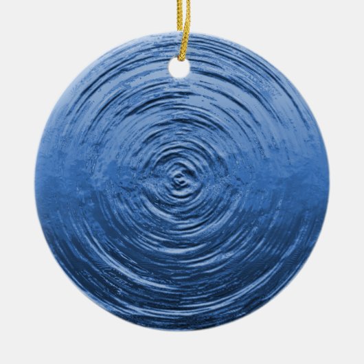Water Ripple Blue Keramisch Ornament (Voorkant)