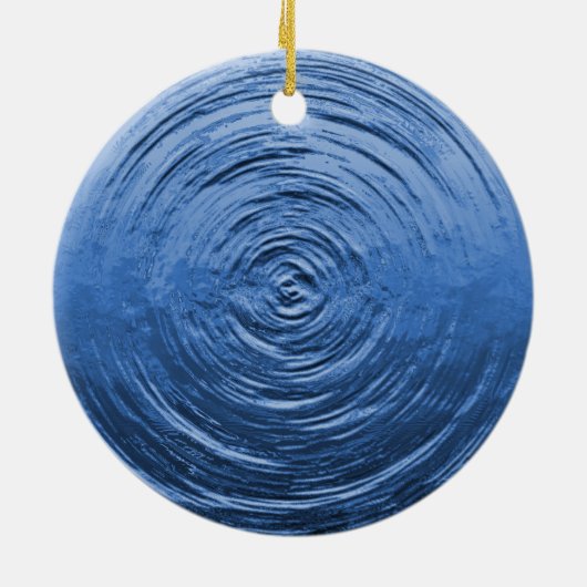 Water Ripple Blue Keramisch Ornament (Achterkant)