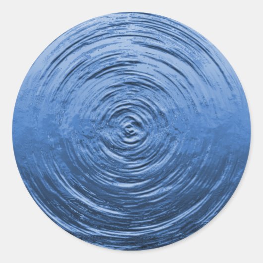 Water Ripple Blue Ronde Sticker (Voorkant)