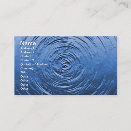 Water Ripple Blue Visitekaartje (Voorkant)