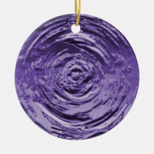 Water Ripple Paars Keramisch Ornament (Voorkant)