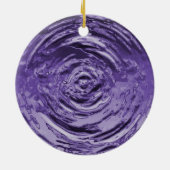 Water Ripple Paars Keramisch Ornament (Achterkant)
