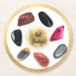 *~* Water Root AP64 Emoto Chakra Papier Onderzette Ronde Kartonnen Onderzetter