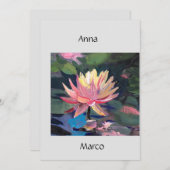 Water roze lillie feestdagenkaart (Voorkant / Achterkant)