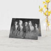 Water Run Horse Wenskaart Kaart (Gele Bloem)