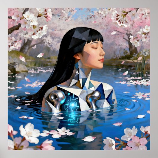 "Water’s Digital Dream" – A Digital Portrait       Poster (Voorkant)