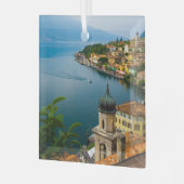 Water San Benedetto Church Lake Garda, Italië Glas Ornament (Voorkant links)