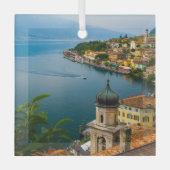 Water San Benedetto Church Lake Garda, Italië Glas Ornament (Voorkant)