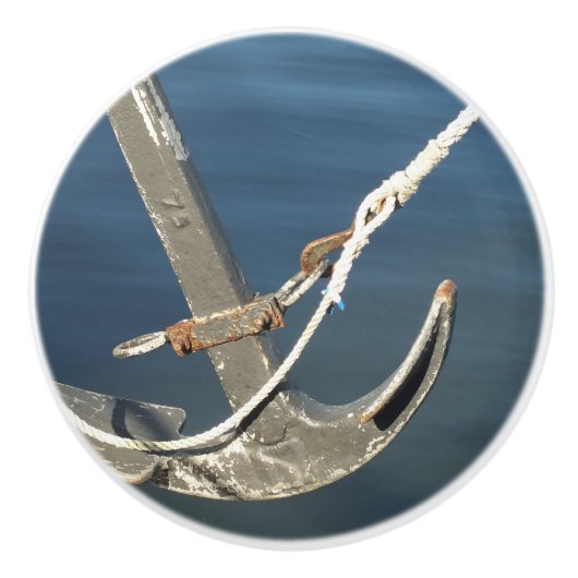 water, schip, zee, anker, boot, zee, oceaan, keramische knop (Voorkant)