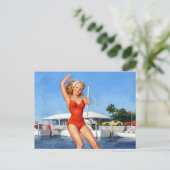 Water schokdemp omhoog briefkaart (Staand voorkant)