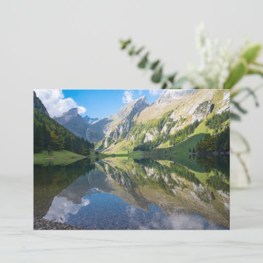 Water | Seealpsee meer Zwitserse Alpen Zwitserland Bedankkaart (Staand voorkant)