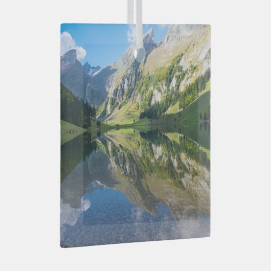 Water | Seealpsee meer Zwitserse Alpen Zwitserland Glas Ornament (Voorkant Rechts)