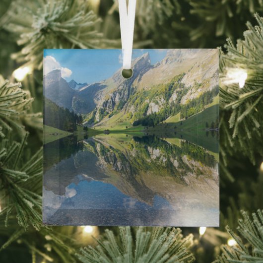 Water | Seealpsee meer Zwitserse Alpen Zwitserland Glas Ornament (Insitu)