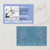 Water Services Engineer Cartoon Visitekaartje (Voorkant / Achterkant)