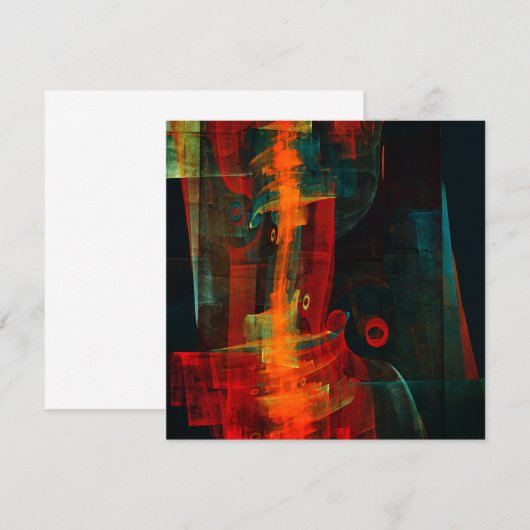 Water Sinaasappel Rood Blauw Modern Abstract Kunst (Voorkant / Achterkant)