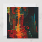 Water Sinaasappel Rood Blauw Modern Abstract Kunst (Voorkant)