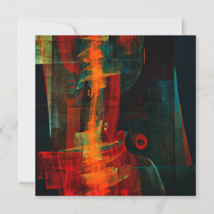 Water Sinaasappel Rood Blauw Modern Abstract Kunst