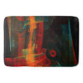 Water Sinaasappel Rood Blauw Modern Abstract Kunst Badmat (Voorkant)