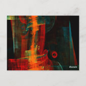 Water Sinaasappel Rood Blauw Modern Abstract Kunst Briefkaart (Achterkant)