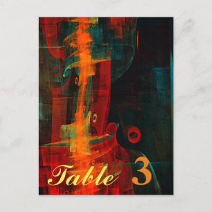 Water Sinaasappel Rood Blauw Modern Abstract Kunst Briefkaart