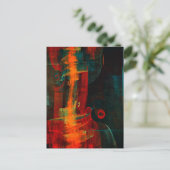 Water Sinaasappel Rood Blauw Modern Abstract Kunst Briefkaart (Staand voorkant)