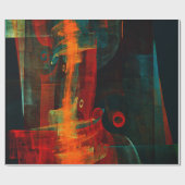 Water Sinaasappel Rood Blauw Modern Abstract Kunst Cadeaupapier (Vlak)