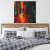 Water Sinaasappel Rood Blauw Modern Abstract Kunst Canvas Afdruk (Insitu (Slaapkamer))