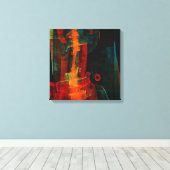 Water Sinaasappel Rood Blauw Modern Abstract Kunst Canvas Afdruk (Insitu (Houten vloer))