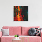 Water Sinaasappel Rood Blauw Modern Abstract Kunst Canvas Afdruk (Insitu (Woonkamer))