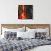 Water Sinaasappel Rood Blauw Modern Abstract Kunst Canvas Afdruk (Insitu (Slaapkamer))