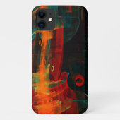 Water Sinaasappel Rood Blauw Modern Abstract Kunst Case-Mate iPhone Case (Achterkant)