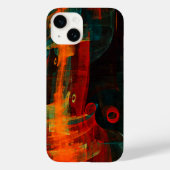 Water Sinaasappel Rood Blauw Modern Abstract Kunst Case-Mate iPhone Case (Achterkant)