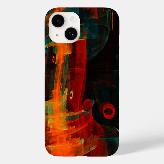Water Sinaasappel Rood Blauw Modern Abstract Kunst Case-Mate iPhone Case (Achterkant)