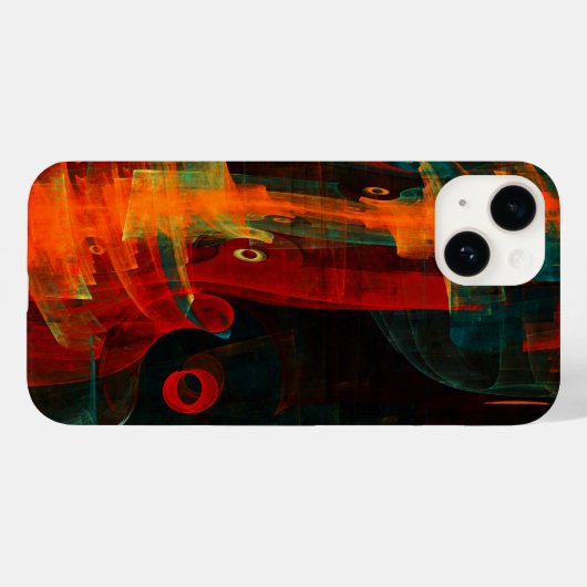 Water Sinaasappel Rood Blauw Modern Abstract Kunst Case-Mate iPhone Case (Achterkant (horizontaal))