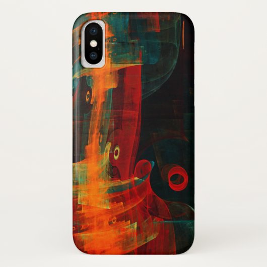 Water Sinaasappel Rood Blauw Modern Abstract Kunst Case-Mate iPhone Case (Achterkant)