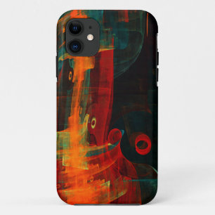Water Sinaasappel Rood Blauw Modern Abstract Kunst Case-Mate iPhone Case