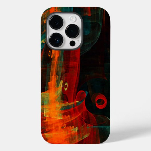 Water Sinaasappel Rood Blauw Modern Abstract Kunst Case-Mate iPhone Case (Achterkant)