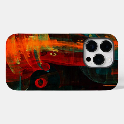 Water Sinaasappel Rood Blauw Modern Abstract Kunst Case-Mate iPhone Case (Achterkant (horizontaal))