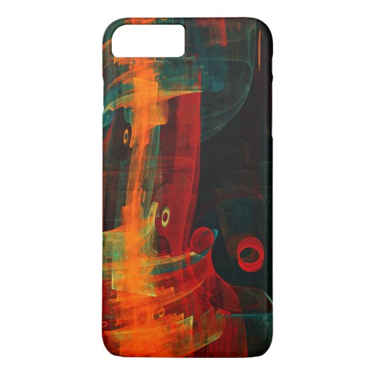 Water Sinaasappel Rood Blauw Modern Abstract Kunst Case-Mate iPhone Case (Achterkant)