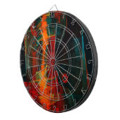 Water Sinaasappel Rood Blauw Modern Abstract Kunst Dartbord (Voorkant Rechts)