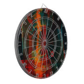 Water Sinaasappel Rood Blauw Modern Abstract Kunst Dartbord (Voorkant Links)