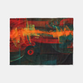 Water Sinaasappel Rood Blauw Modern Abstract Kunst Fleece Deken (Voorkant (Horizontaal))