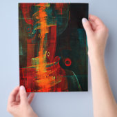 Water Sinaasappel Rood Blauw Modern Abstract Kunst Flyer (Hand)