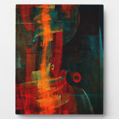 Water Sinaasappel Rood Blauw Modern Abstract Kunst Fotoplaat (Voorkant)