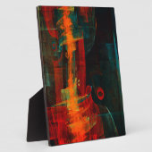 Water Sinaasappel Rood Blauw Modern Abstract Kunst Fotoplaat (Zijkant)