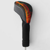 Water Sinaasappel Rood Blauw Modern Abstract Kunst Golfheadcover (Schuin)